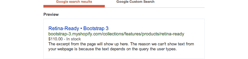 Google Rich Snippet Tool Example
